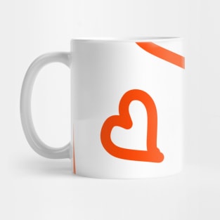 Red heart abstract background art Mug